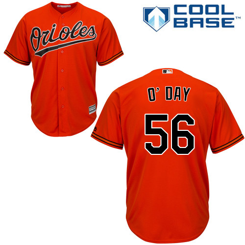 Orioles #56 Darren O'Day Orange Cool Base Stitched Youth MLB Jersey